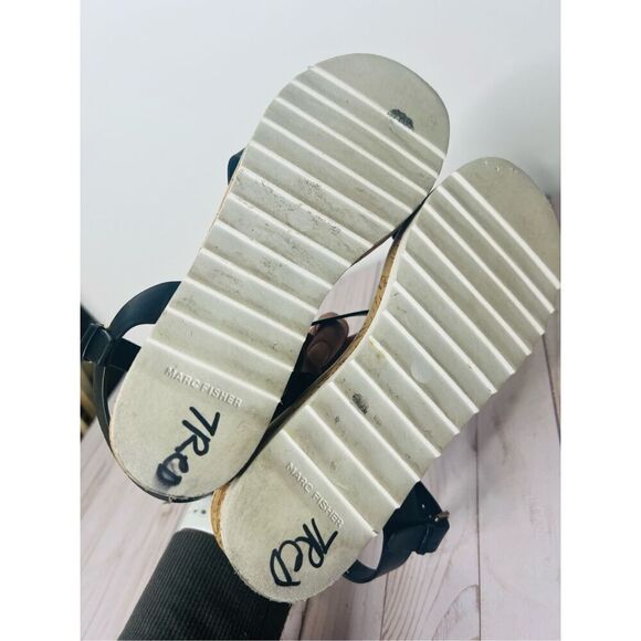 Marc Fisher Black Leather Strappy Sandals - Picture 4 of 6